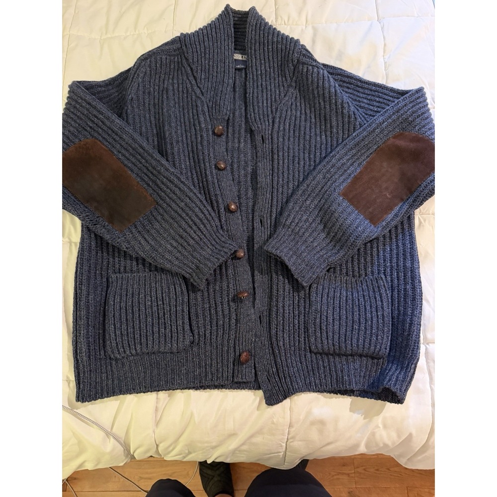 Vintage Lands End 100% Wool Made In USA Cardigan L see Photos! Grandpa Rare Mens